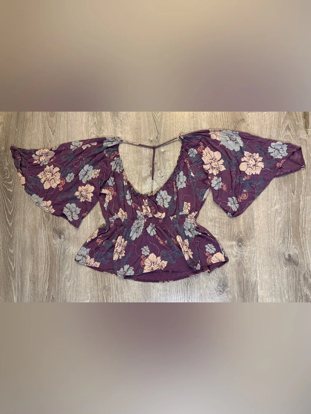 Free People Glenside Floral Print Top